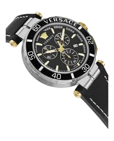Versace Greca Chrono Leather Watch