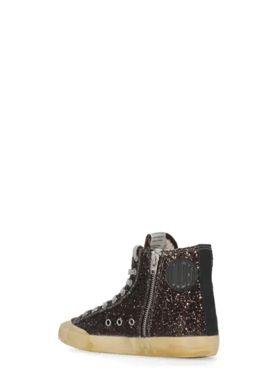 Golden Goose Glitter Suede Star Patch Rubber Sole In Black