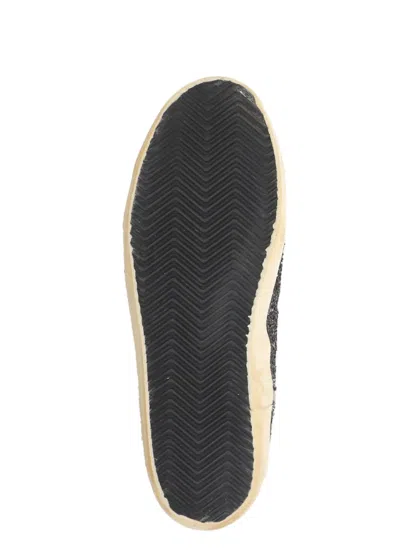 Golden Goose Glitter Suede Star Patch Rubber Sole In Black