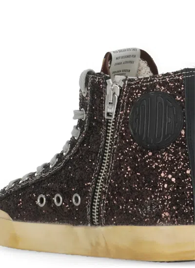 Golden Goose Glitter Suede Star Patch Rubber Sole In Black