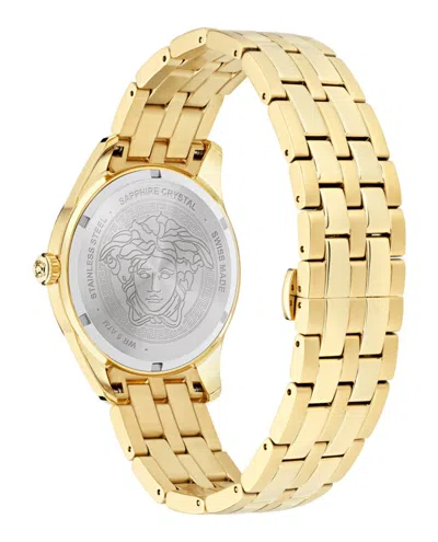 Versace Greca Time Gmt Watch In Gold