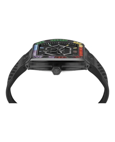 Philipp Plein The Hexagon Phantom Silicone Watch In Black