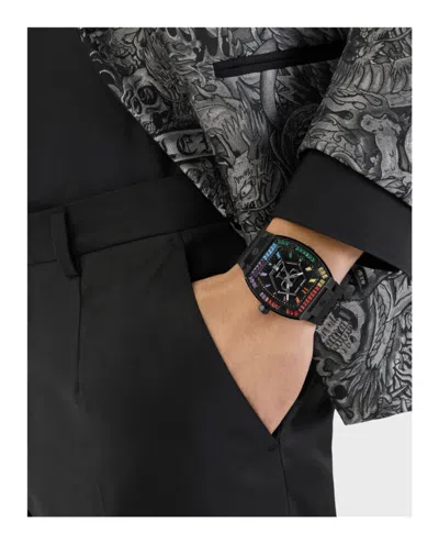 Philipp Plein The Hexagon Phantom Silicone Watch In Black