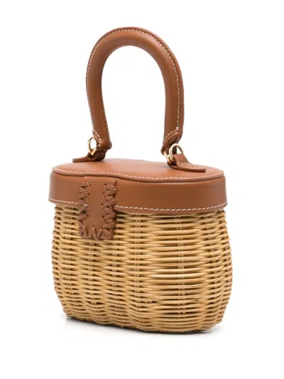 Self-portrait Woven Design Bag With Bow Detail And Chain-link Strap