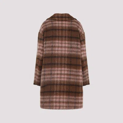 Moschino Double-breasted Plaid Coat With Warm Acrylic Blend In Multi