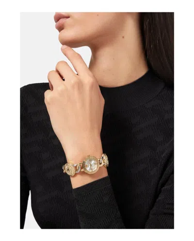 Versace Stud Icon Bracelet Watch In Gold