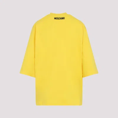 Moschino Smiley Face Graphic T-shirt In Bright Yellow Cotton In Yellow