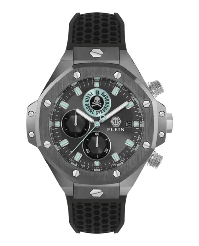Philipp Plein Plein Chrono Royal Silicone Watch In Black