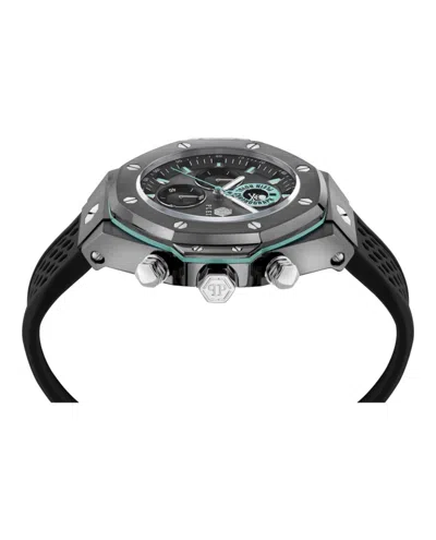 Philipp Plein Plein Chrono Royal Silicone Watch In Black