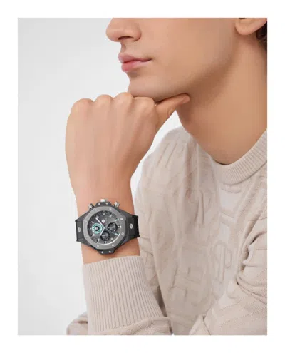Philipp Plein Plein Chrono Royal Silicone Watch In Black