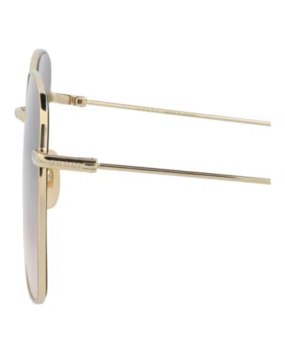 Gucci Square-frame Metal Sunglasses With Velvet Case In Gold