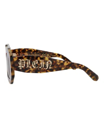 Philipp Plein Tortoiseshell Square-frame Acetate Sunglasses With Saddle Nose Bridge In Purple