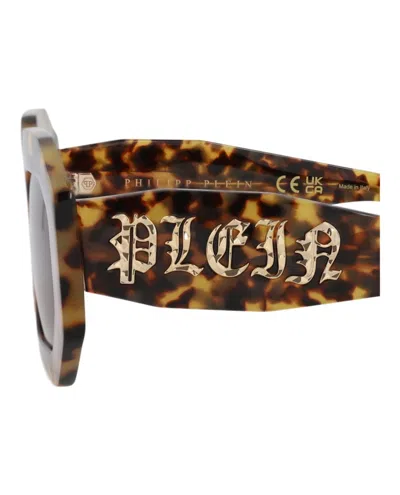 Philipp Plein Tortoiseshell Square-frame Acetate Sunglasses With Saddle Nose Bridge In Purple