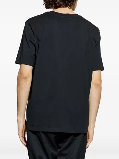 Balmain Graphic Chain Motif Black T-shirt With Short Sleeves In Black