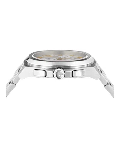 Versace Geo Chrono Bracelet Watch In Metallic