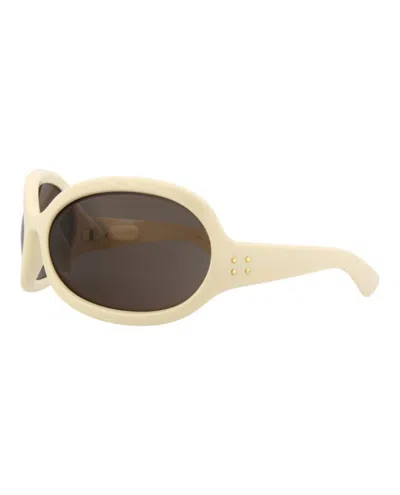 Gucci Novelty 77mm Oversize Shield Sunglasses In Black