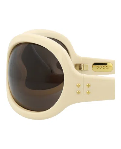 Gucci Novelty 77mm Oversize Shield Sunglasses In Black