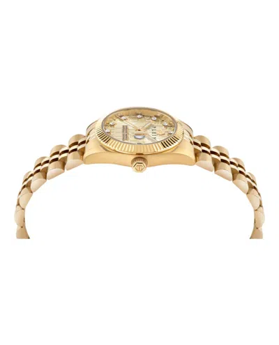 Philipp Plein Date Superlative Crystal Watch In Gold