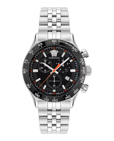 Versace Hellenyium Chrono Bracelet Watch In Metallic