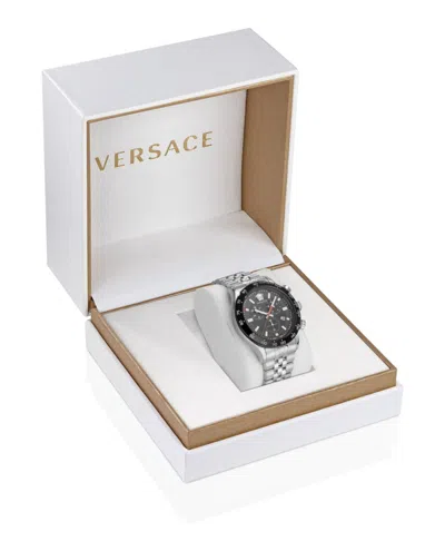 Versace Hellenyium Chrono Bracelet Watch In Metallic