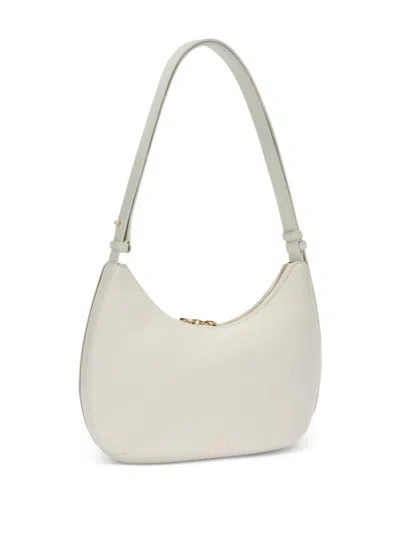 Furla Curved Cream Shoulder Bag With Two-way Zip Fastening