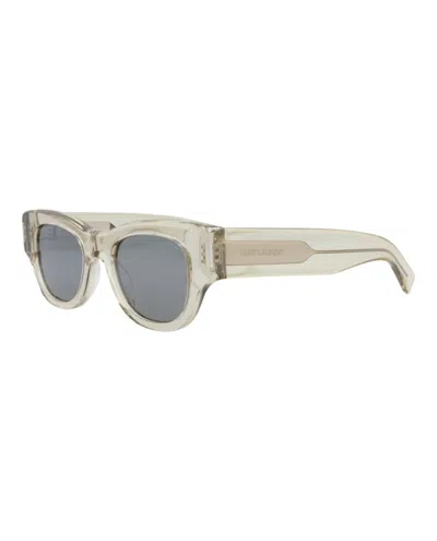 Saint Laurent Cat Eye-frame Recycled Acetate Sunglasses In Metallic