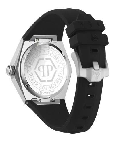 Philipp Plein Men's The Skull Spikes Black Silicone Strap Watch 45mm