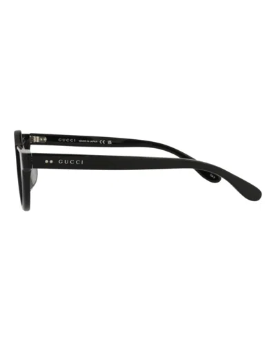 Gucci Round-frame Acetate Sunglasses With Saddle Nose Bridge In Black