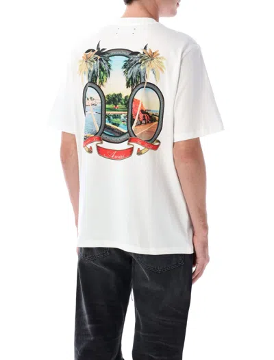 Amiri White Crewneck Printed T-shirt In White