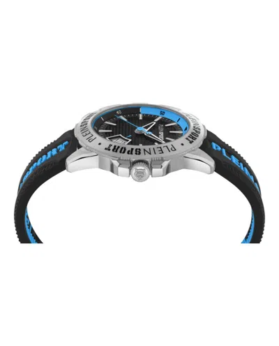 Plein Sport Sporty Black Silicone Watch With Stainless Steel Case In Black