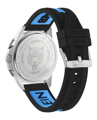 Plein Sport Sporty Black Silicone Watch With Stainless Steel Case In Black