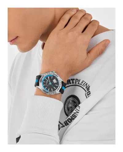 Plein Sport Sporty Black Silicone Watch With Stainless Steel Case In Black