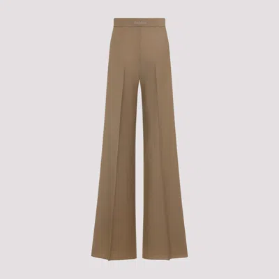 Max Mara High-waisted Wide-leg Trousers In Luxurious Virgin Wool