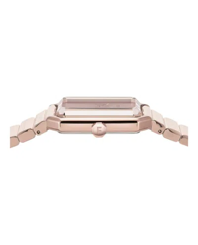 Ferragamo Octagonal Crystal Bracelet Watch With Sunray Dial