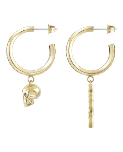 Philipp Plein Skull Charm Earrings With Preciosa Crystals In Gold
