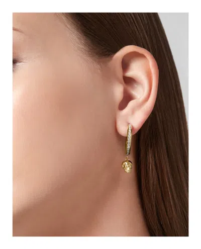 Philipp Plein Skull Charm Earrings With Preciosa Crystals In Gold