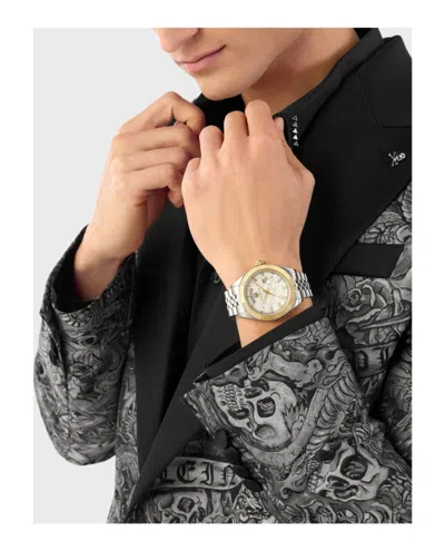 Philipp Plein Date Superlative Crystal Watch In Metallic