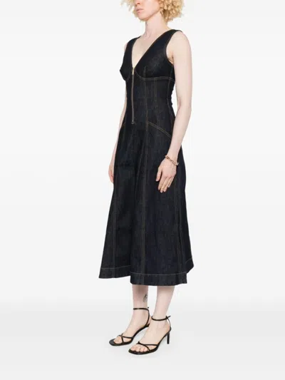 Self-portrait Indigo Denim Midi Dress