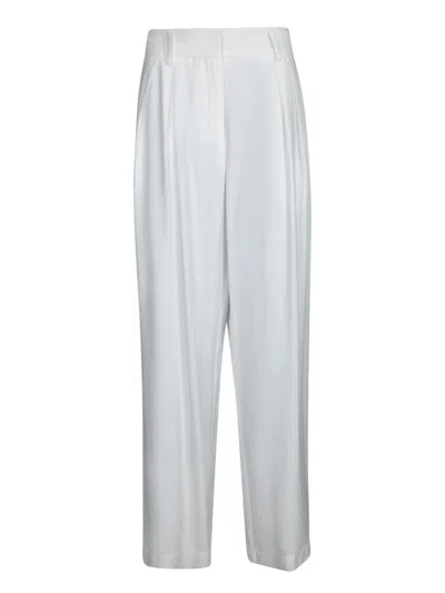 Blanca Vita High-waisted Trousers With Pleats And Hidden Zipper In Gray