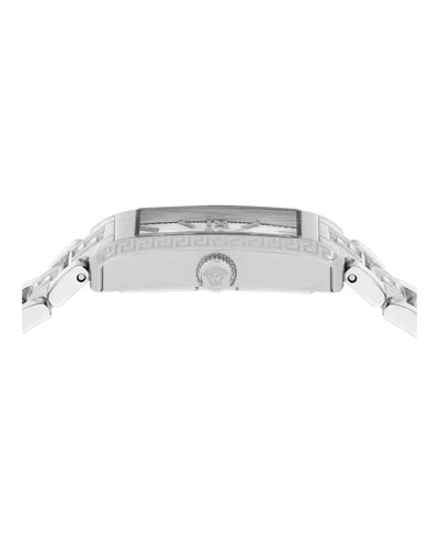 Versace Tonneau Bracelet Watch With White Sunray Dial
