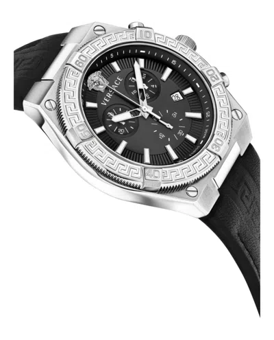 Versace V-sporty Greca Strap Watch In Black