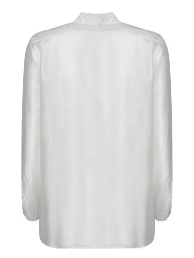 Blanca Vita Long Sleeve Cotton Muslin Shirt With Italian Collar In White