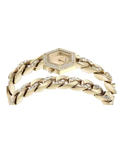 Philipp Plein The Hexagon Groumette Crystal Watch In Gold
