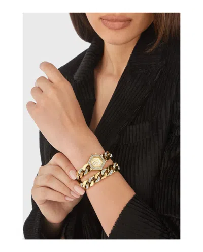 Philipp Plein The Hexagon Groumette Crystal Watch In Gold