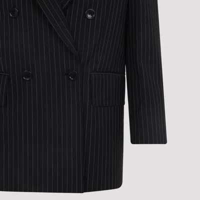 Max Mara Double-breasted Wool Jacket With Pinstripe Design