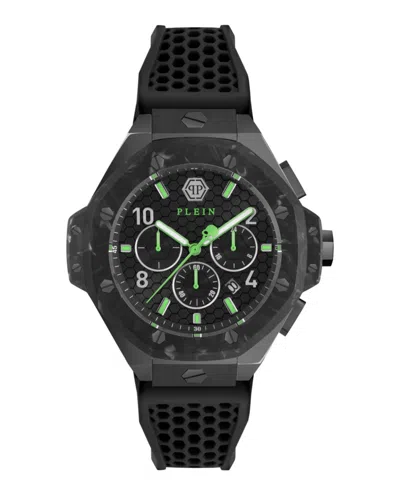 Philipp Plein Plein Chrono Royal Silicone Watch In Black