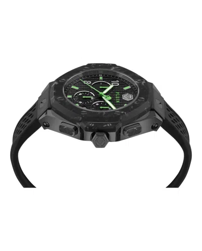 Philipp Plein Plein Chrono Royal Silicone Watch In Black