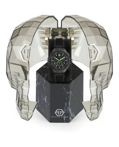 Philipp Plein Plein Chrono Royal Silicone Watch In Black