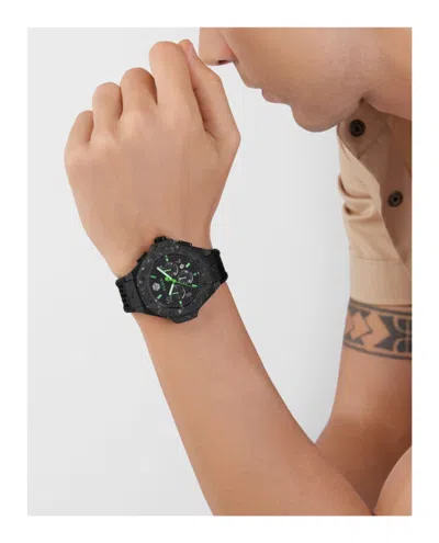 Philipp Plein Plein Chrono Royal Silicone Watch In Black