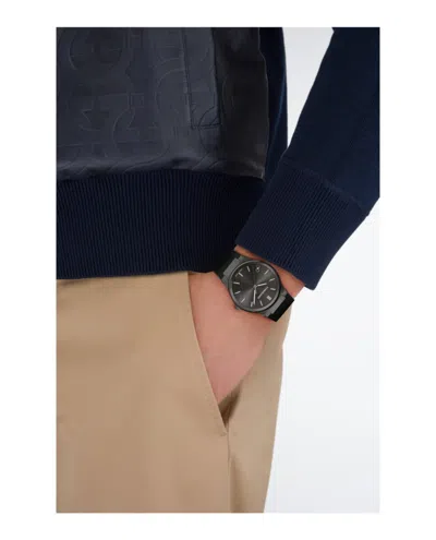 Ferragamo Infinity Sapphire Silicone Watch In Black